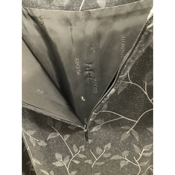 Escada Elements Grey Wool Leaf & Vine midi skirt - Size 4 - Picture 3 of 8